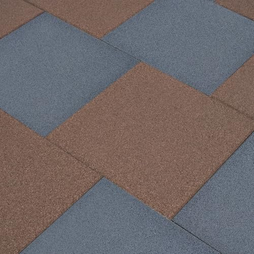 Gecheer Fall Protection Tiles 24 pcs Rubber 50x50x3 cm Grey Anti-fall bricks Model3096598