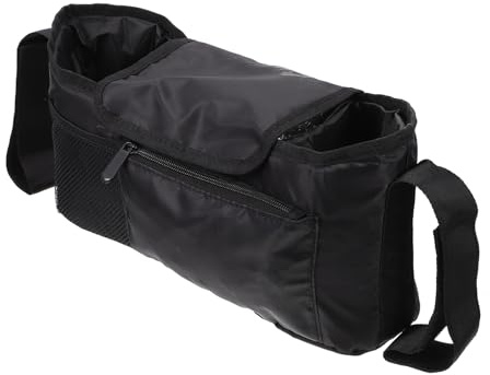 DECOMELODY Borsa Organizer per Passeggino Nera in Oxford Leggera e Resistente con Ampio Spazio per Pannolini e Accessori Facile da Appendere e Trasportare per Viaggi e Uscite
