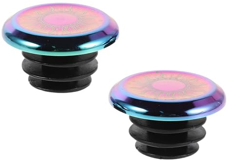 PENIKOKO Tapones para Manillar de Bicicleta de Aleación de Aluminio, Multicolores, 1 Par, Compatibles Bicicletas de Montaña y Carretera, Protección Antideslizante para Extremos del