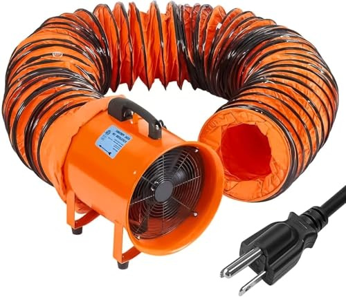 Garvee 12 in Utility Blower Exhaust Fan with 16.4 ft Duct, 3500 CFM Heavy Duty Industrial Blower Ventilation Fan, High Velocity Low Noise Extraction for Ventilating Workshops, Confined Space