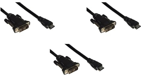 LINK LKCHDVI2003 3-pack HDMI till DVI-D-kabel 18 + 1 hane 2 meter - 4K 2K videoadapter för PC-skärmprojektor
