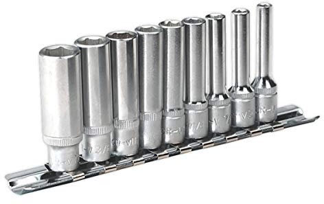 Sealey Ak2718 Socket Set 9Pc 1/4Sq Drive 6Pt Deep Walldrive Imperial