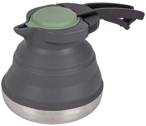Bo-Camp - Bouilloire - Pliable - 1,2 litre - Silicone/Inox - Gris