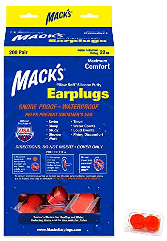 Mack's Pillow Soft Ear Plugs (200 Pair) - Hot Orange