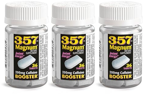 357 Magnum - Energy Tablets Formulated with Caffeine - 36 Capsules - 3 Pack