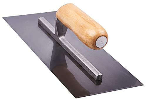 Amtech Plastering Trowel with Wooden Handle for Accurate Application, Hardened & Tempered Carbon Steel Blade, Durable and Balanced for Smooth Results, 280 mm (11)