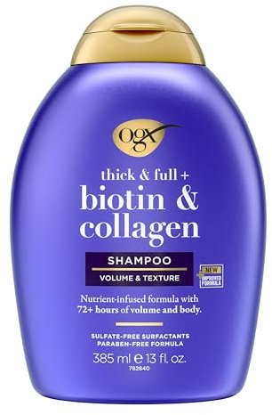 OGX Thick and Full Champú Volumizador con Biotina y Colágeno, 385 ml