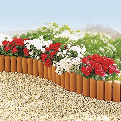 Prosper Plast IPAL5-R624 Gartenpalisade, 270 x 24 cm, Terrakotta