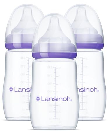 Lansinoh mOmma Flaska med NaturalWave Nipple, 8 Ounce, 3 Count