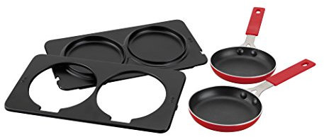 Jata AC266 Accesorio Dos sartenes y Placas para el Grill, 0 W, Negro y rojo