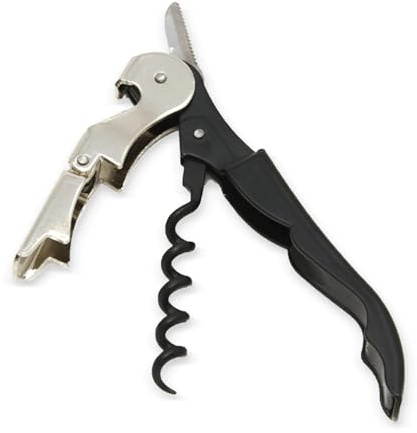 Chef Craft Select Waiters Corkscrew with Foil Cutter and Bottle Opener, 5 inches in Length, Stainless Steel/Black
