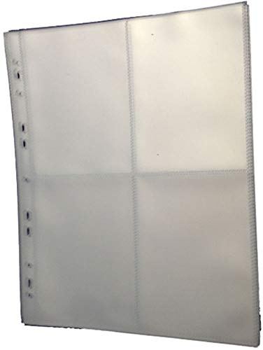 Postcard Storage Album Pages (4 Section) For Storing Postcards & Photographs by Robin Hood Direct