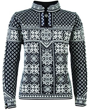 Dale of Norway Women's Peace Sweater, Black/Off White, XX-Large