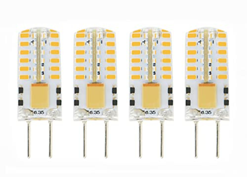 Lamsky G6.35 GY6.35 Bi-Pin Base LED Bulb 12V/24V 2.5 Watt Warm White 3000K Non-dimmable 30W Equivalent(4-Pack)