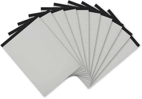 Landré Notiz-Block ohne Deckblatt A4 kariert, Recycling, 50 Blatt, 10 Stück