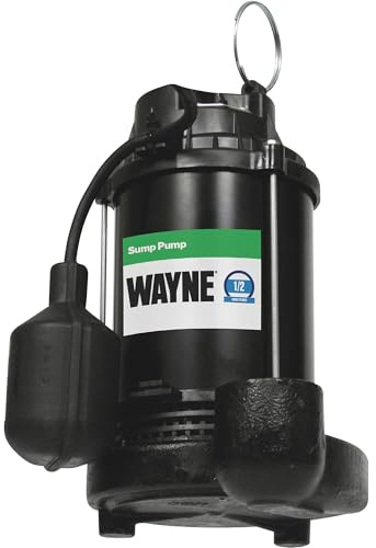 WAYNE CDT50-1/2 HP Epoxy Coated and Cast Iron Submersible Sump Pump - Up to 5,100 Gallons Per Hour - Long Lasting and Durable Construction