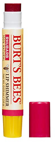 Burt's Bees 100% Natural Moisturising Lip Shimmer, Rhubarb with Shea Butter, Beeswax and Vitamin E, 2.6g