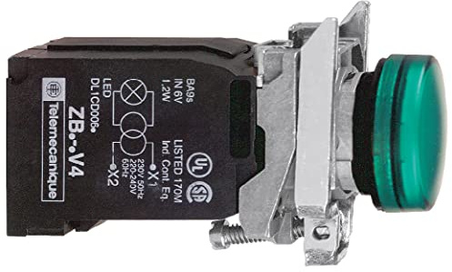 Schneider Electric Pilot light, Harmony XB4, metal, protected LED light, blue, 22mm, with plain lens, universal LED, 400V