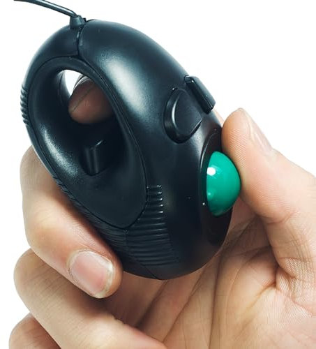 YUMQUA Portable Finger Hand Held 4D Usb Mini Trackball Mouse/Fits Left and Right Handed Users Great for Carpal Tunnel Laptop Lovers