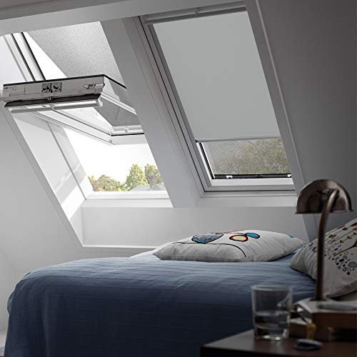 Orignal VELUX Verdunkelungsrollo DKL FK08 0705S / Bedienart : Manuell / Farbe : Uni Grau / Fenstergröße : FK08 / Fenstertypen : GGU, GGL, GPU, GPL, GTU, GTL, GXU, GXL