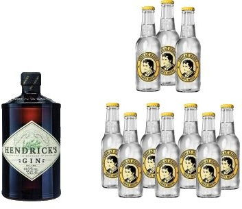 Hendrick's Gin Tonic Set - Hendrick's Gin (1 x 0.7 l) mit frei wählbarer Menge and Marke des Tonic Waters (Thomas Henry, 10 x 0.2)