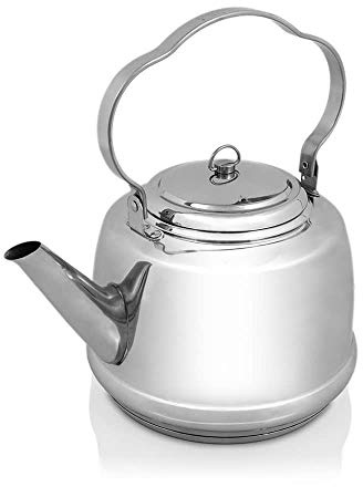 Petromax Théière pour différents types de cuisinières et feux ouverts - Fond multicouche pour une eau bouillante rapide - Acier inoxydable - 3 l