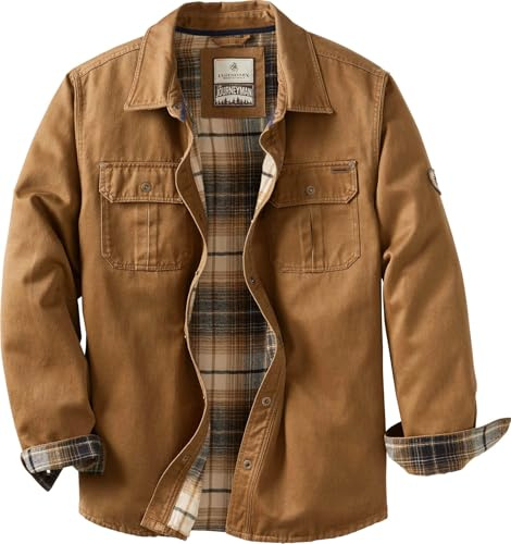 Legendary Whitetails herr Journeyman Shirt Jacket, Flannel Lined Shacket For Men, Water-resistant Coat Rugged Fall Clothing Jacka