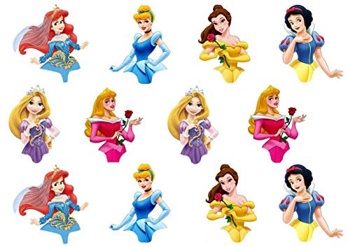 24 Princess Edible Cupcake/Fairy Cake Toppers **Top Half Toppers**