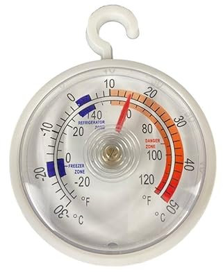 Fridge Or Freezer Thermometer 52 mm Dial, Colour Coded Zones. Ideal For Home, Restaurants, Bars, Cafes