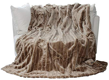 Brandsseller - Manta de Pelo (180 x 220 cm), Color: marrón Claro