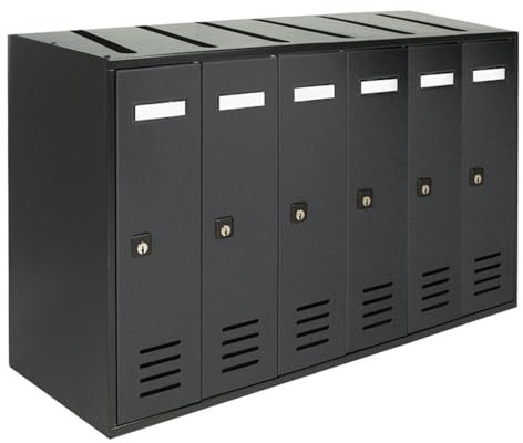 ALUBOX CUBO Cassette Postali Condominiali 6 Posti CUBO 38,5X63X25 Cm In Lamiera Zincata Cassetta Postale Condominiale Verticale Da Esterno E Interno Protetto (ANTRACITE)