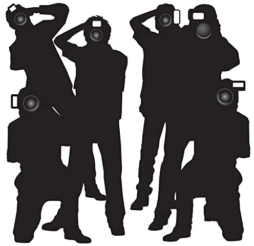 Beistle 2-Count Paparazzi Cutouts, Thin Printed Clear Plastic Hollywood Photographers Wall Backdrop Decorations, Awards Night Decor & VIP Celebrity Photo Prop for Parties, 5' 3