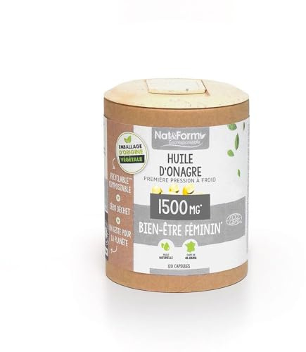 Nat&form huile d'onagre bio écoresponsable 120 capsules