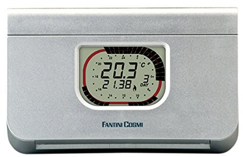 Fantini Cosmi C57C Cronotermostato Settimanale a Batterie, Argento