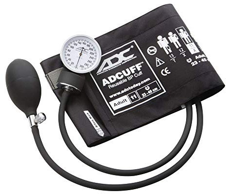 ADC 760-11ABK Prosphyg 760 - Sfigmomanometro aneroide tascabile con polsino per pressione sanguigna in nylon, per adulti, colore: nero | Strumenti medici per medici e infermieri