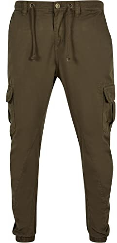 Pantalon de Jogging Cargo, Pantalon de sport 100% Coton Jersey, Chevilles élastiquées, Cordon à la Taille
