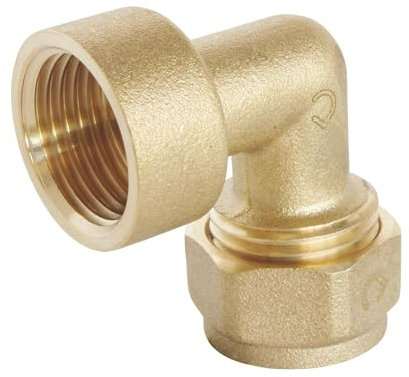 SOMATHERM FOR YOU, Raccord à compression femelle coudé 15/21 pour tube PER Ø16 - Installation facile et rapide, compatible avec eau chaude et froide, pression max 10 bars, norme ACS