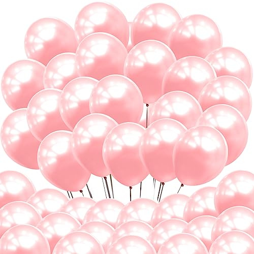 Neo LOONS® 100 pcs 5 Pearl Light Pink Premium Latex Balloons - Great for Kids, Adult Birthdays, Weddings, Receptions, Baby Showers, Water Fights, or Any Celebration