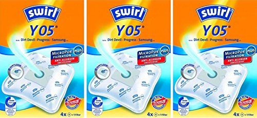 12 Original SWIRL Y05 Staubsaugerbeutel für Grundig VCC 4950 Bodyguard