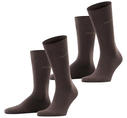 ESPRIT Herren Socken Basic Uni Multipack M So Baumwolle einfarbig 2 Paar, Braun Dark Brown 5230, 43-46