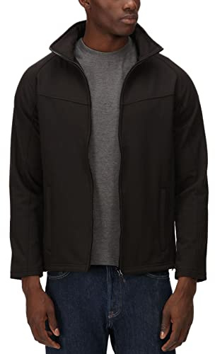 Regatta Professional Men's Uproar Interactive Wind Resistant Softshell, All Black, size Large