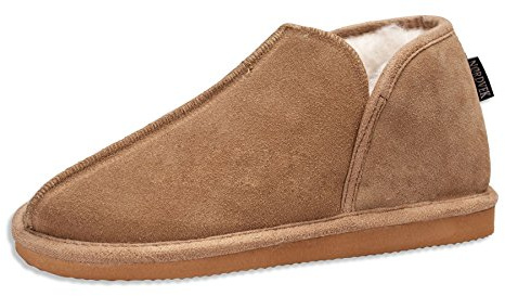 Nordvek Mens Sheepskin Slippers - Soft Wool Blend Booties - Hard Non Slip Sole # 448-100 [Chestnut] [6 UK]