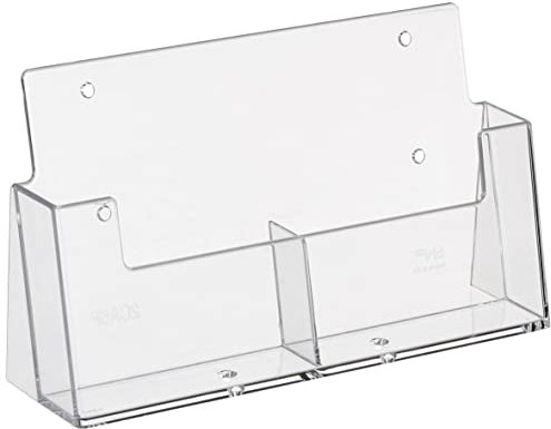 taymar 2CA6 DIN A6 Prospektständer mit 2 Fächern, transparent
