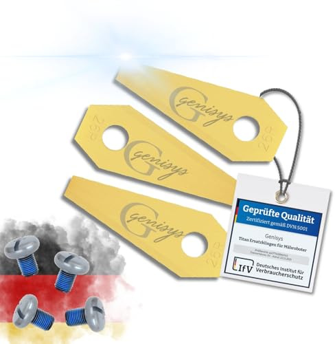 Genisys Titan Ersatz Messer kompatibel mit Bosch Indego Mähroboter Klingen - LongLife - bruchsicher [DIN EN 50636 geprüft] : 30