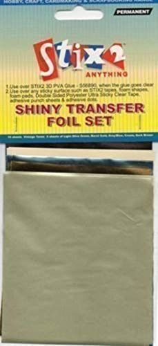 10 SHEETS TRANSFER FOILS VINTAGE TONE COLOURS OLIVE GREEN GOLD GREY CREAM BROWN