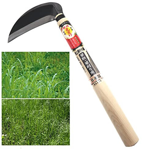 Hoz Manual Guadaña de acero japonés SK-5 Para Cortar Podar Madera Ramitas Bambú siega hierba corte deshierbe jardinería herramienta hecha en Japón