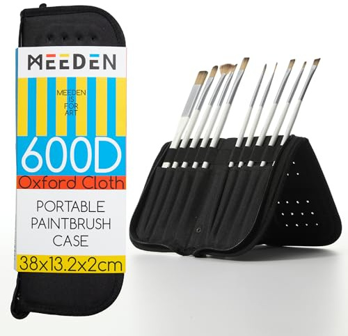 MEEDEN Målningspenselfodralet Tomt, 38 X 26,7 CM Penselhållare med dragkedja, Organisations- och Förvaringsväska för Konstnärspensel (penslar ingår INTE)