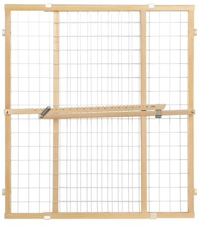 Toddleroo by North States - Extra-Wide Wire Mesh Wooden Baby Gate: Pressure Mounted Baby Gate for Doorways - Adjustable 29.5 to 50 Inches Wide - 31 Inches Tall