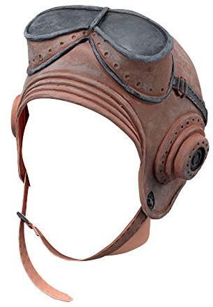 Bristol Novelty- Casco Biggles in Gomma | Unisex | Marrone Bigg Less, Colore, Taglia Unica, BA013