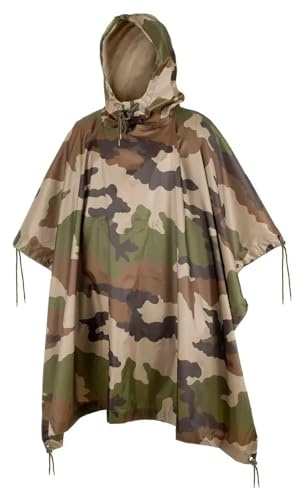 Mil-Tec Regenponcho Unisex • US Poncho aus reißfestem Ripstop Material • Mehrzweck Regenponcho Herren & Damen • Wasserdicht & extra lang • Als Outdoor Regenjacke, Regencape, Nässeschutz, Regenmantel